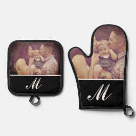 写真Create Your Own Monogramイニシャルカスタム 鍋つかみ&鍋敷きセット