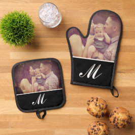 写真Create Your Own Monogramイニシャルカスタム 鍋つかみ&鍋敷きセット