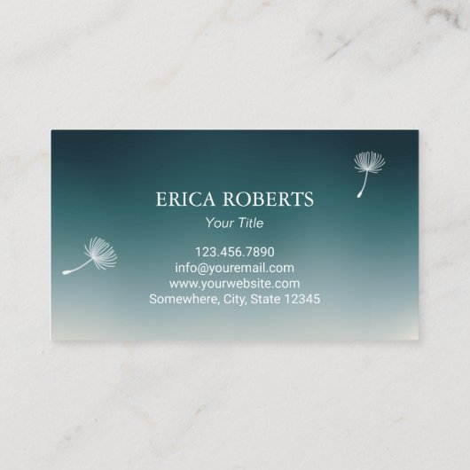 写真Dandelionの吹ティール（緑がかった色）写真家 名刺 (裏面)