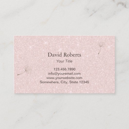 写真Dandelion赤面ピンク写真家 名刺 (裏面)