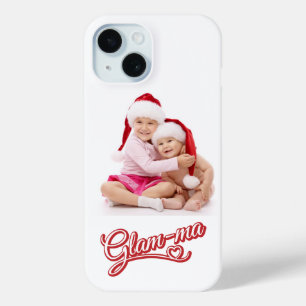 写真Glamma赤/白 iPhone 15ケース