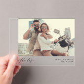 写真Hモダンシンプル保存日付1b アクリル招待状 (インサイチュ (ポータブル))