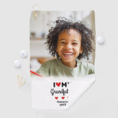 写真I Love My祖父様ゴルファーの名前カスタム ゴルフタオル (インサイチュ)