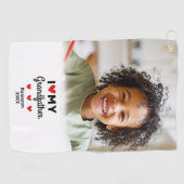 写真I Love My祖父様ゴルファーの名前カスタム ゴルフタオル (横)