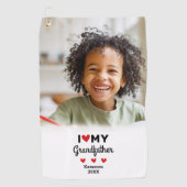 写真I Love My祖父様ゴルファーの名前カスタム ゴルフタオル (正面)