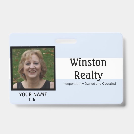 写真IDを持つビジネスバッジテンプレート バッジ (正面)