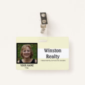 写真IDを持つビジネスバッジテンプレート バッジ (正面クリップ)