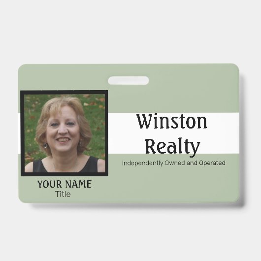 写真IDを持つビジネスバッジテンプレート バッジ (正面)