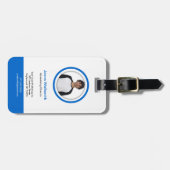 写真IDカードブルーベルト荷物タグ ラゲッジタグ (正面横)