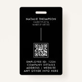 写真IDカードモダンQRコードカスタムラニヤード名 バッジ (裏面)