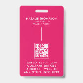 写真IDカードモダンQRコードカスタムラニヤード名 バッジ (裏面)