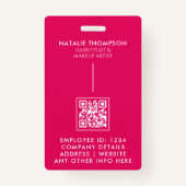 写真IDカードモダンQRコードカスタムラニヤード名 バッジ (裏面)