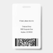 写真IDジャーナリストのプレスパス |ロゴとバーコード バッジ (裏面)