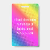 写真IDブライトネオンレインボーモダンビジネスバッド バッジ (裏面)