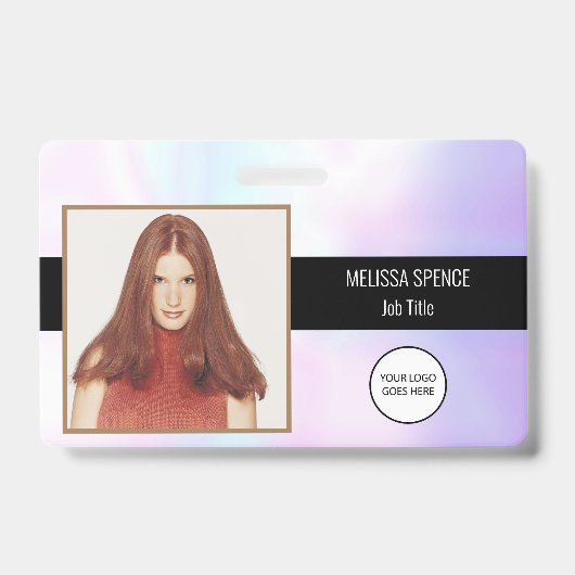 写真IDホログラフィック会社のロゴセキュリティ バッジ (Front)