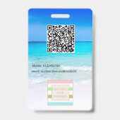 写真IDロゴ海ビーチシーラニヤードバッジ バッジ (裏面)