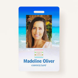 写真IDロゴ海ビーチシーラニヤードバッジ バッジ