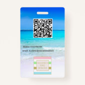 写真IDロゴ海ビーチシーラニヤードバッジ バッジ (裏面)