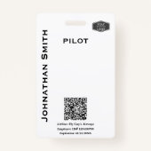 写真ID会社セキュリティID QRコード航空会社パイロット バッジ (正面)