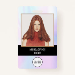 写真ID従業員ロゴ虹色セキュリティ バッジ