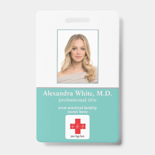 写真ID従業員病院医療プロフェッショナル バッジ (Front)
