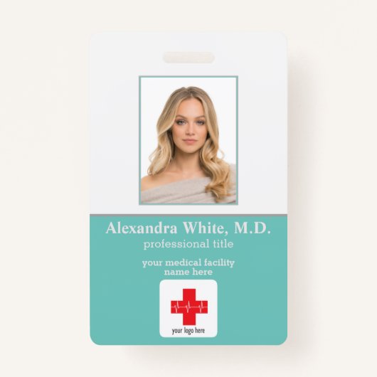 写真ID従業員病院医療プロフェッショナル バッジ (正面)