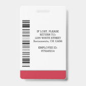 写真ID従業員病院医療プロフェッショナル バッジ (裏面)