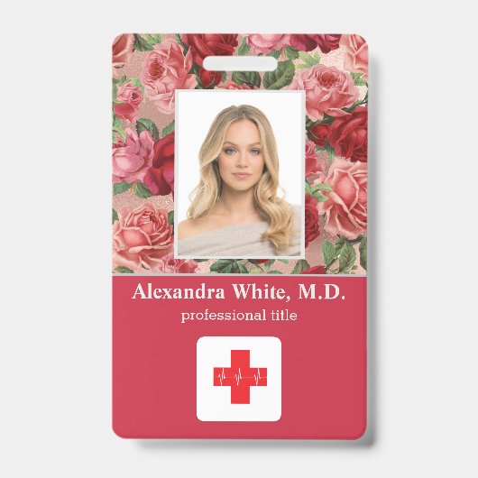 写真ID従業員病院医療プロフェッショナル バッジ (正面)