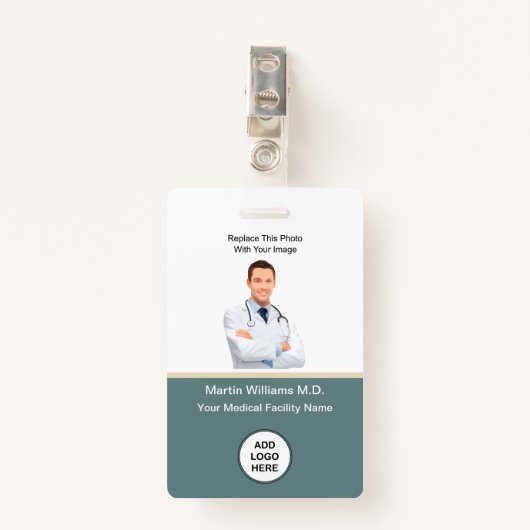 写真ID病院の医療スタッフ名バッジ バッジ (正面クリップ)