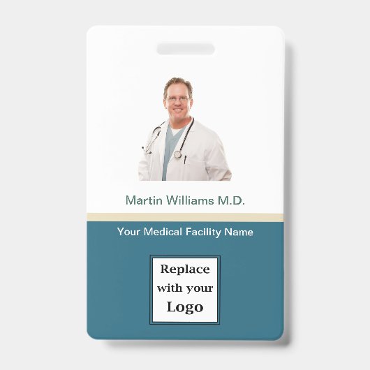 写真ID病院医療プロフェッショナル名バッジ バッジ (正面)