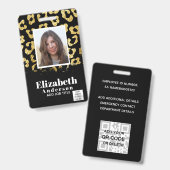 写真ID – 従業員VIPパスガーリーアニマルプリント バッジ (表裏)