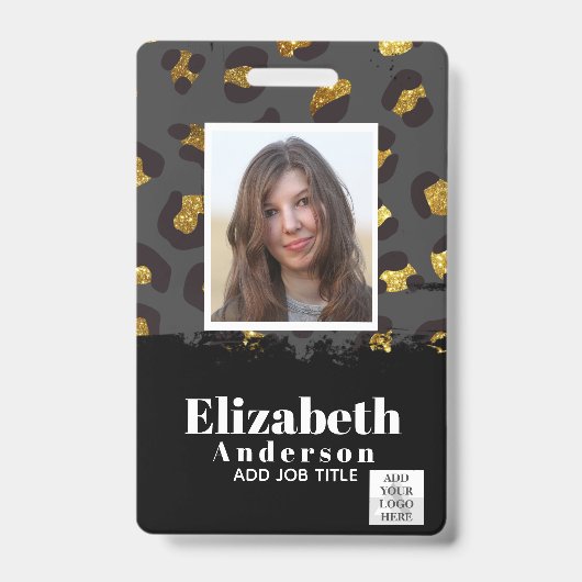 写真ID – 従業員VIPパスガーリーアニマルプリント バッジ (正面)