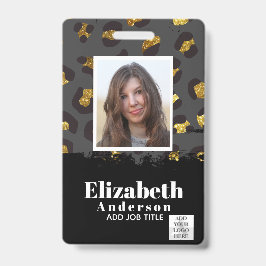 写真ID – 従業員VIPパスガーリーアニマルプリント バッジ