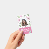写真ID - 従業員VIPパス - 女の子の花 バッジ (手持ち)