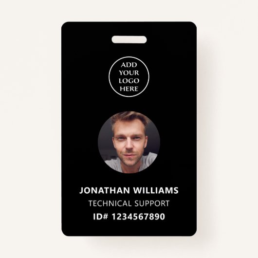 写真ID QRコード会社ロゴスタッフ名役職 バッジ (正面)