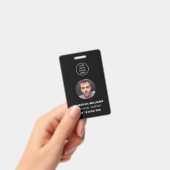 写真ID QRコード 会社ロゴ スタッフ名 職位 バッジ (手持ち)