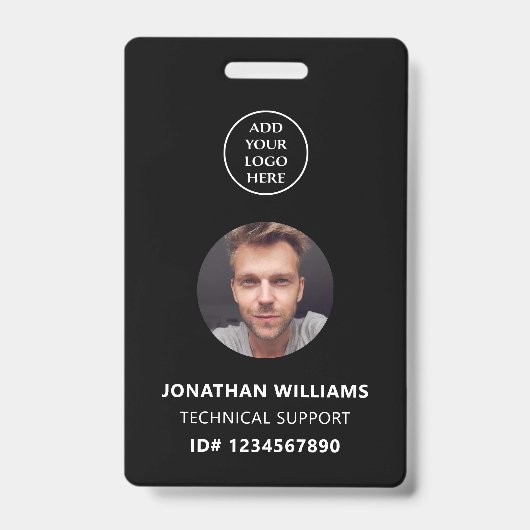 写真ID QRコード 会社ロゴ スタッフ名 職位 バッジ (表面)