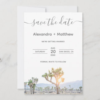 写真Joshua Tree Boho Wedding日付を保存 セーブザデート