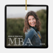 写真MBA学位名ブラック卒業 セラミックオーナメント (裏面)