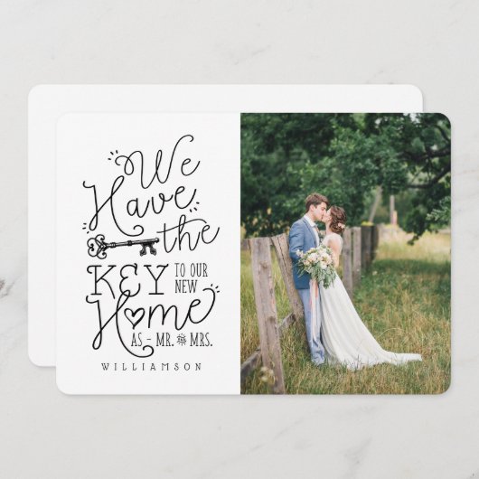 写真Mr&Mrs新しい家に新しい鍵がある 案内状 (正面/裏面)