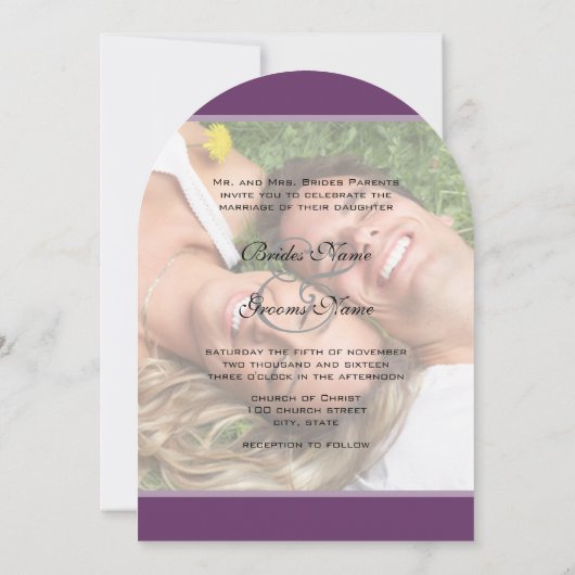 写真My Friend引用文タイポグラフィ結婚 招待状 (裏面)