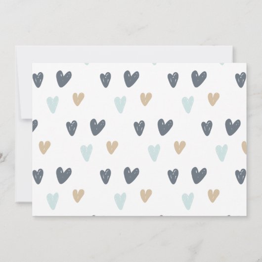 写真Oh赤ちゃんシャワーブルーボーホレインボー 招待状 (裏面)