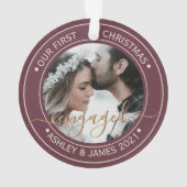 写真Our初めてのクリスマス婚約したBurgundy オーナメント (裏面)