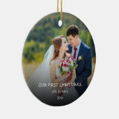 写真Our初めてのクリスマス結婚したMarble Ce セラミックオーナメント (右)