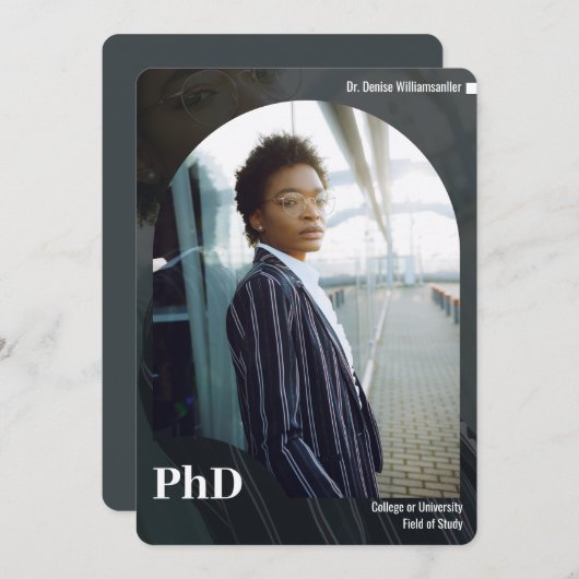 写真PhD卒業発表 案内状 (正面/裏面)