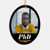 写真PhD学位名ブラック卒業セラミックホーン セラミックオーナメント (右)