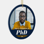 写真PhD学位名ブルー卒業セラミックオルナ セラミックオーナメント (右)