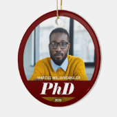 写真PhD学位名Burgundy卒業セラミック セラミックオーナメント (左)