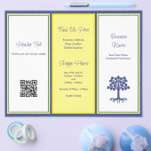 写真QRについての三重折りビジネスのパンフレット チラシ (シングル)