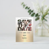 写真QRのWebサイト結婚金ゴールドの保存 エンクロージャーカード (スタンド正面)